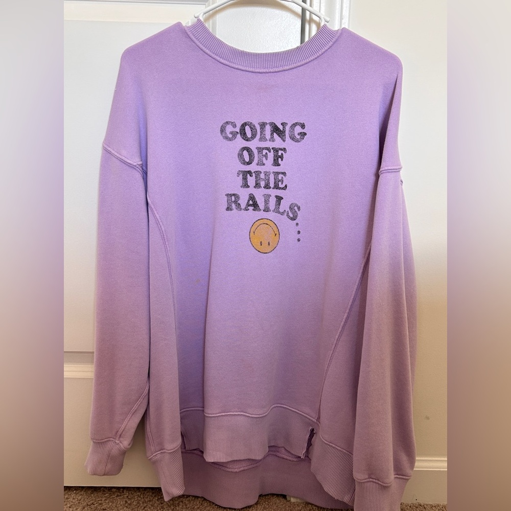Aerie Purple Graphic Sweatshirt